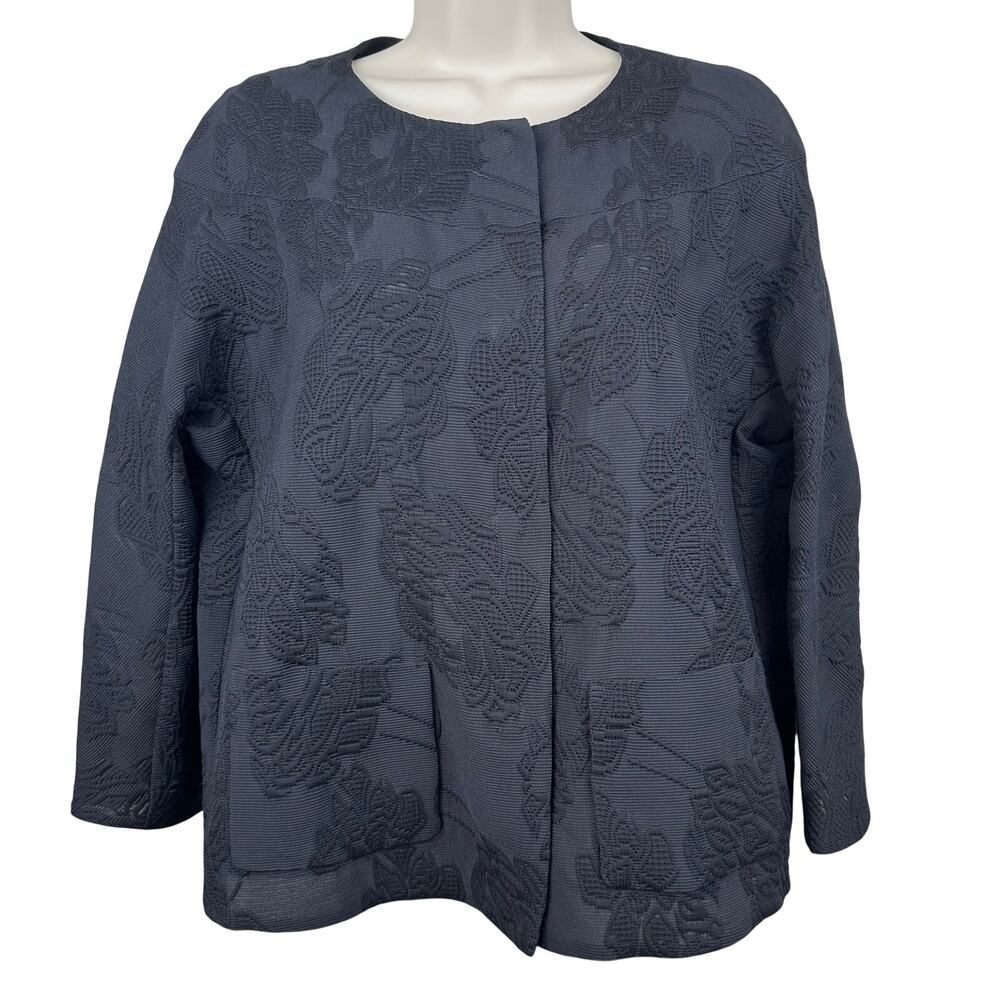 Escada Blazer Jacket Embroidered Silk Blend Black EU 36 US 6 Luxury Classic